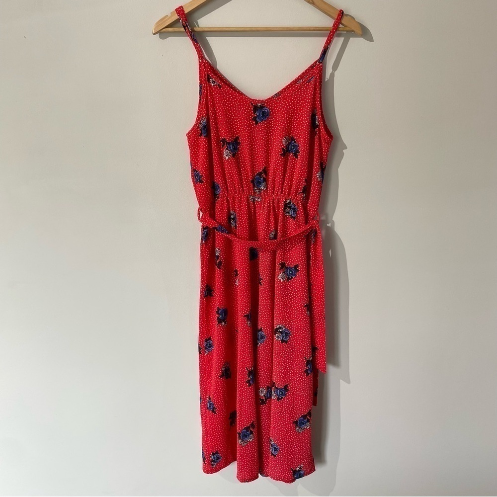 Ripe Wide Leg Jumpsuit Womens S Red Blue Floral Romper Casual Travel Summer EUC - Picture 6 of 8